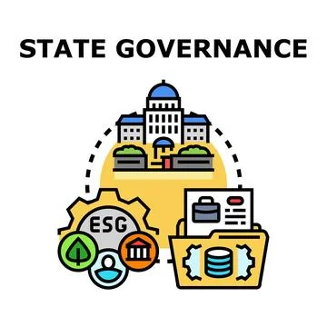 State governance process managing environmental social factors Stock Illustration