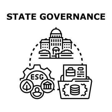 State governance process managing environmental social factors Stock Illustration