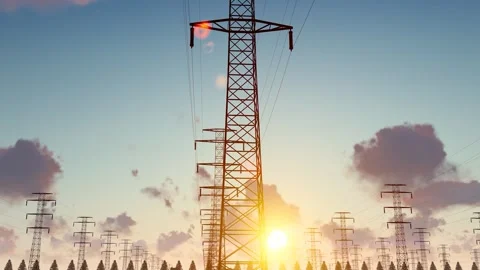 State Grid and UHV transmission lines Stock Footage 262740279