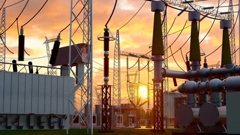State Grid UHV transmission lines and substations Stock Footage 328919002