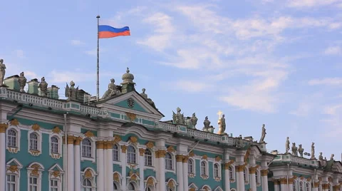 State Hermitage Museum building in Saint Petersburg Stock Footage 64741850
