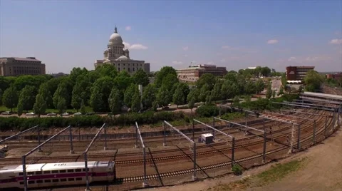 State house with train Stock Footage 50795638