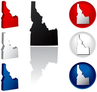 State of Idaho icons Illustration