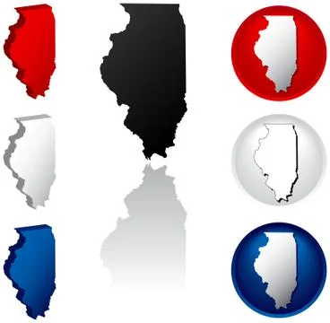 State of Illinois icons Иллюстрация