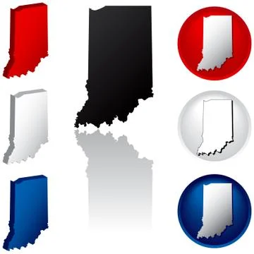 State of Indiana icons Stockillustratie