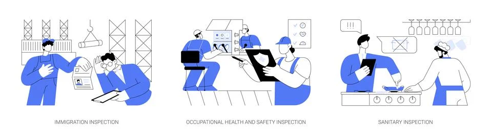 State inspections abstract concept vector illustrations. Stock Illustration