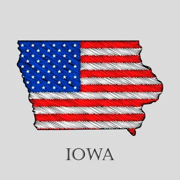 State Iowa - vector illustration. Stock Illustration