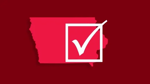 A State of Iowa voting check box animation republican party red Stock Footage 155222956