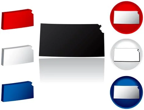 State of Kansas icons Stock Illustration