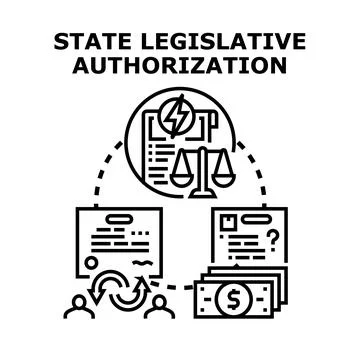 State legislative authorization process for funding and proposals Stock Illustration