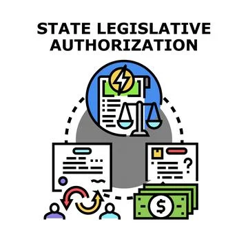 State legislative authorization process for funding and proposals Stock Illustration