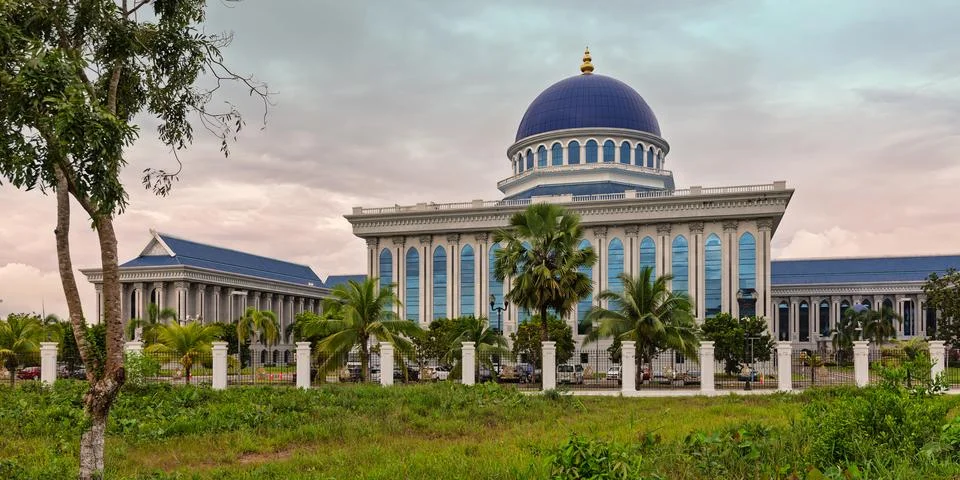 State Legislative Council building featuring its prominent blue dome, Bandar Stock Photos