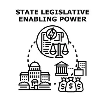 State legislative enabling power concept illustration Stock Illustration
