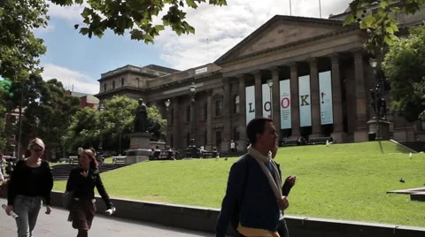 State Library, Melbourne, Australia 2K Stock Footage 5187439