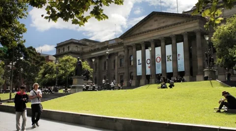 State Library, Melbourne, Australia 2K Stock Footage 7727401