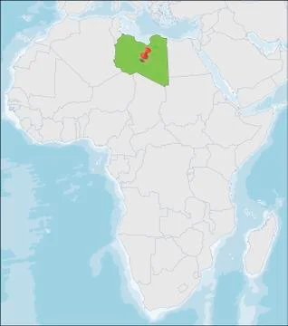 State of Libya location on Africa map Stock Illustration
