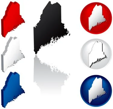 State of Maine icons 库存插图