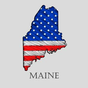 State Maine - vector illustration. Stock Illustration
