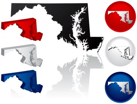 State of Maryland icons Stockillustratie
