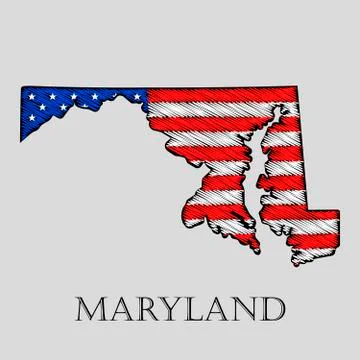 State Maryland - vector illustration. Stock Illustration