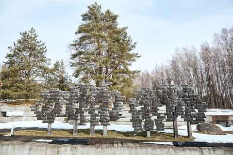 State memorial complex. Victims of the Second World War. Symbol of the mass.. Stock Photos