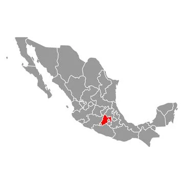 State of Mexico map shape, travel web concept icon vector illustration Stock Illustration
