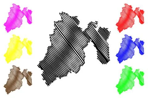 State of Mexico map vector Stock Illustration