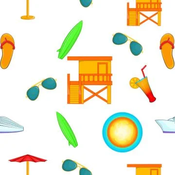 State of Miami pattern, cartoon style Illustrazione stock