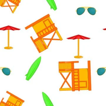 State of Miami pattern, cartoon style Illustrazione stock