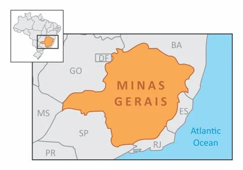 State of Minas Gerais map Stock Illustration