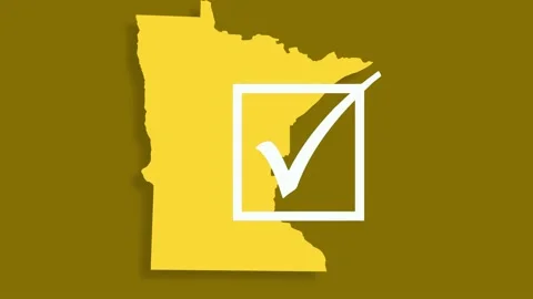 A State of Minnesota voting check box animation libertarian party yellow Stock Footage 155223084