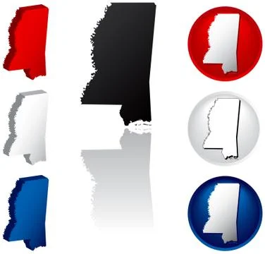 State of Mississippi icons Illustration