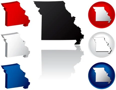 State of Missouri icons Stock Illustration