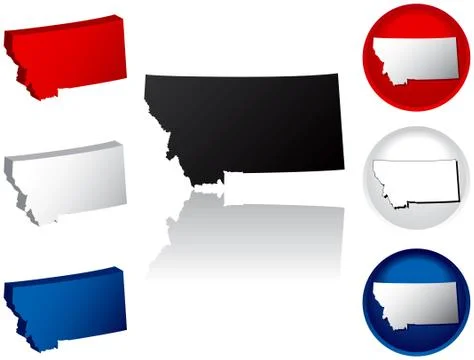 State of Montana icons Illustration
