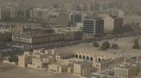 The State Mosque of Qatar and Doha city Stock Footage 11129644