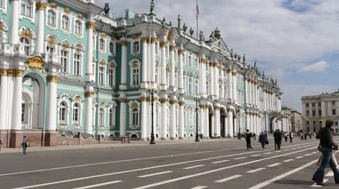 The State Museum Hermitage in summer, St. Petersburg, Russia Stock Footage 11148766