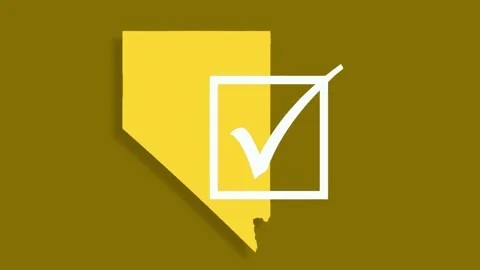 A State of Nevada voting check box animation libertarian party yellow Stock Footage 155223012