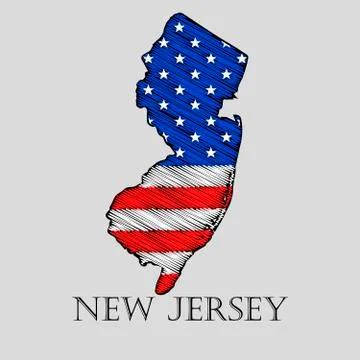 State New Jersey - vector illustration. Illustrazione stock