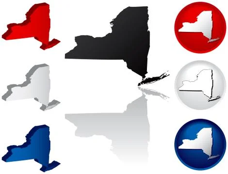 State of New York icons Illustration
