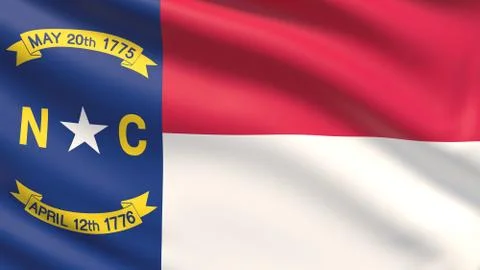 State of North Carolina flag. Flags of the states of USA. Stock-Illustration