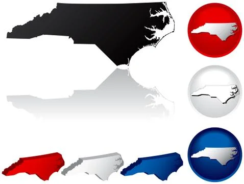 State of North Carolina icons Stockillustratie