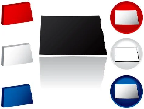 State of North Dakota icons 스톡 일러스트