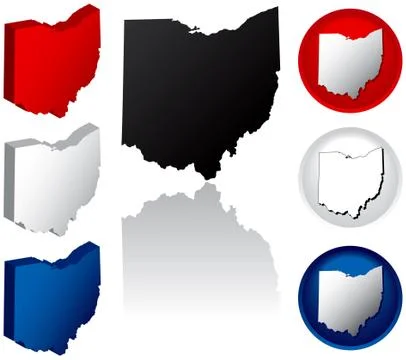 State of Ohio icons Stock Illustration