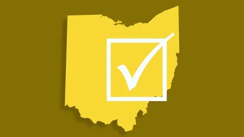 A State of Ohio voting check box animation libertarian party yellow Stock Footage 155223132