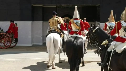 State Opening: King and Queen leave Parliament to return to Buckingham Palace Stock-Footage 279649041