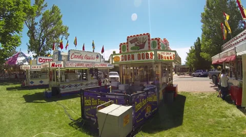 State or County Fair Food Establishments Stock Footage 34694222