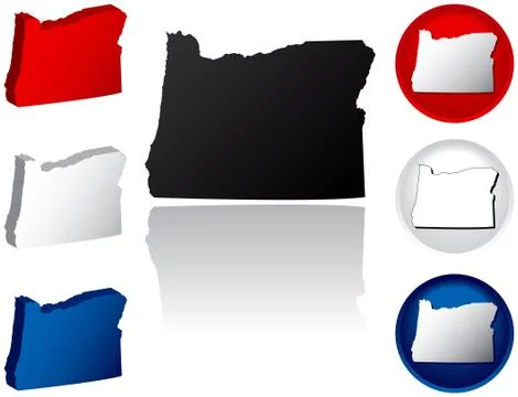State of Oregon icons Illustration