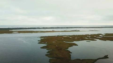 State Park Boat Basin, Robert Moses Crossway Harbor, Robbins Rest, New York Stock Footage 99116242