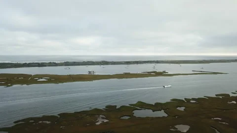 State Park Boat Basin, Robert Moses Crossway Harbor, Robbins Rest, New York Stock Footage 99117960