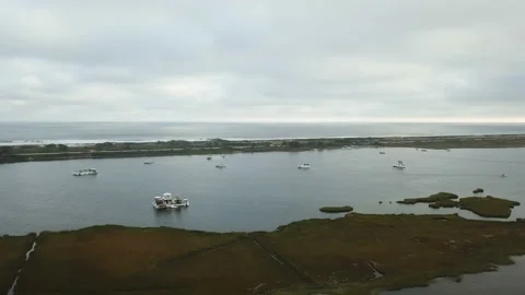 State Park Boat Basin, Robert Moses Crossway Harbor, Robbins Rest, New York Stock Footage 99119044
